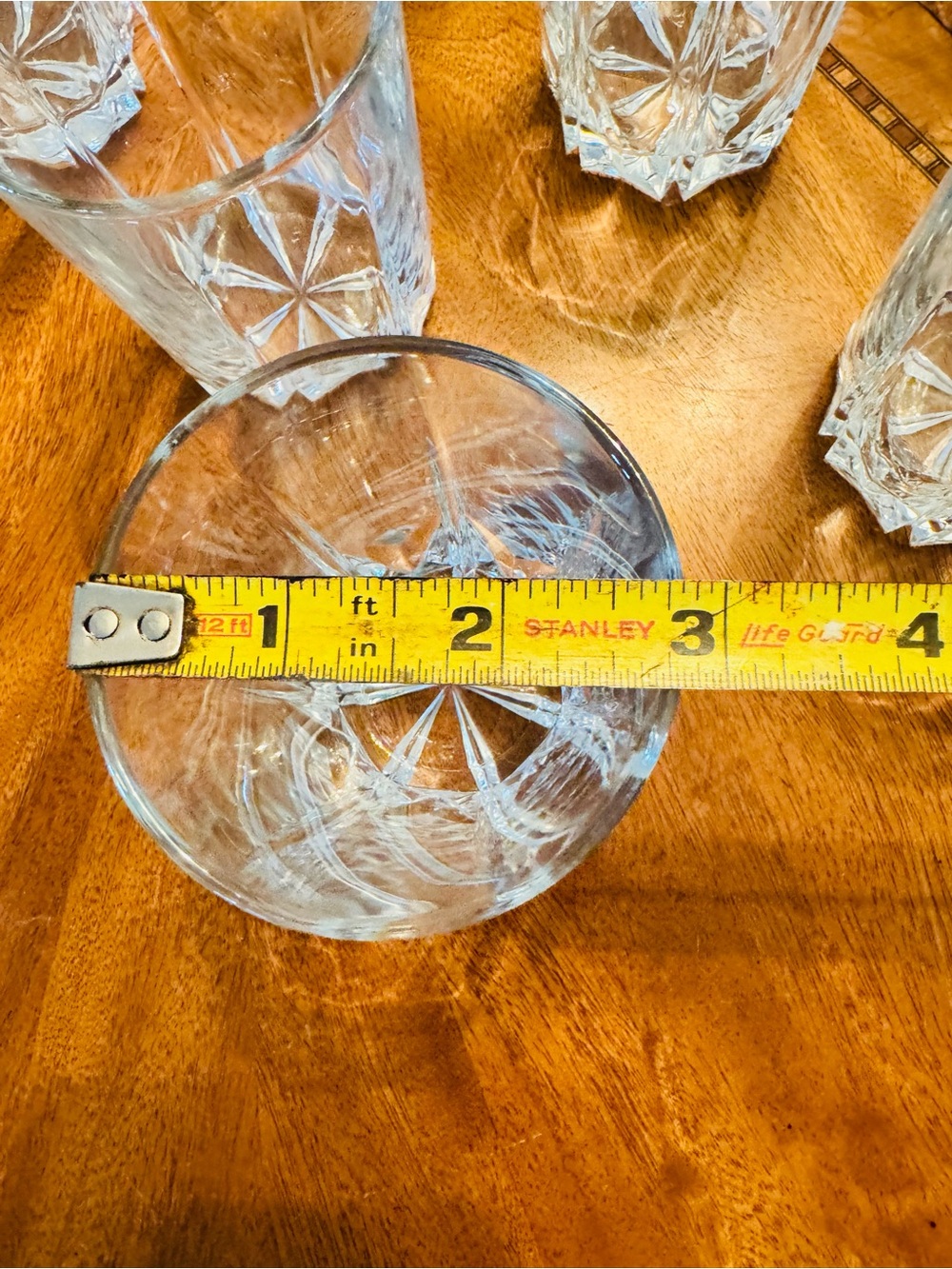 Ten (10) Cut Crystal Tumbler Set - Clear Glass